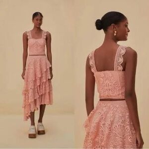 Pink Lace Ruffle Farm Rio set NWT